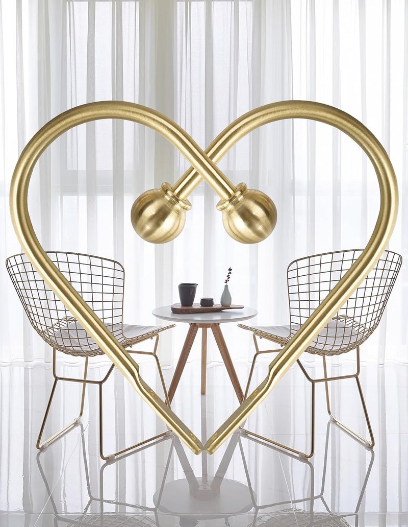 ARNORX Curtain Holdbacks, Hooks, 2 PCS，Solid Steel Hooks, Decorative French Ball End, Curtain Drapery Holdbacks, Wall Mounted, Curtain Tiebacks, Brass Brushed - Image 2